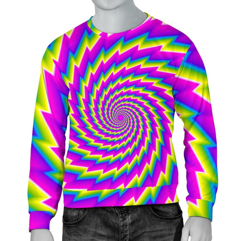Abstract Twisted Moving Optical Illusion Men's Crewneck Sweatshirt GearFrost