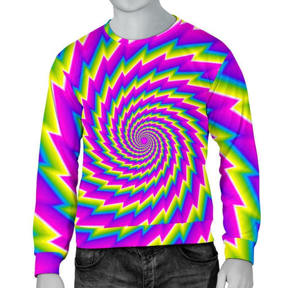 Abstract Twisted Moving Optical Illusion Men's Crewneck Sweatshirt GearFrost