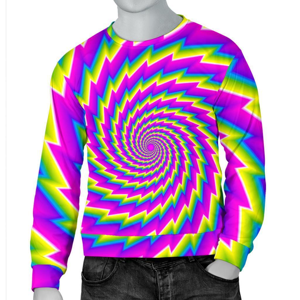 Abstract Twisted Moving Optical Illusion Men's Crewneck Sweatshirt GearFrost