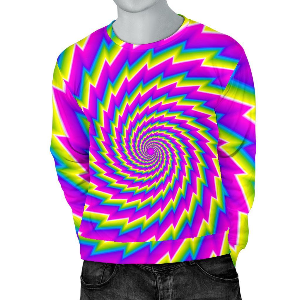Abstract Twisted Moving Optical Illusion Men's Crewneck Sweatshirt GearFrost
