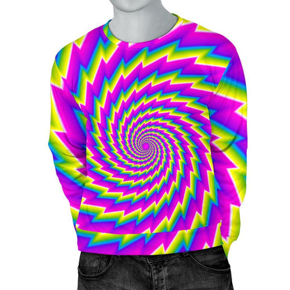 Abstract Twisted Moving Optical Illusion Men's Crewneck Sweatshirt GearFrost