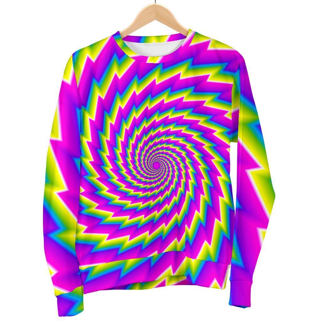 Abstract Twisted Moving Optical Illusion Men's Crewneck Sweatshirt GearFrost