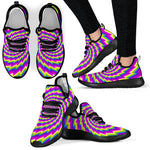 Abstract Twisted Moving Optical Illusion Mesh Knit Shoes GearFrost