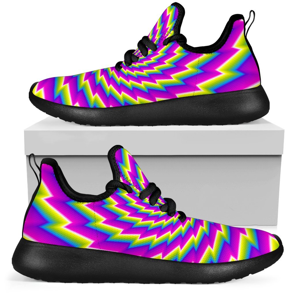Abstract Twisted Moving Optical Illusion Mesh Knit Shoes GearFrost