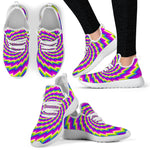 Abstract Twisted Moving Optical Illusion Mesh Knit Shoes GearFrost