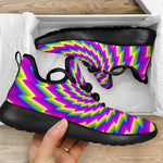 Abstract Twisted Moving Optical Illusion Mesh Knit Shoes GearFrost