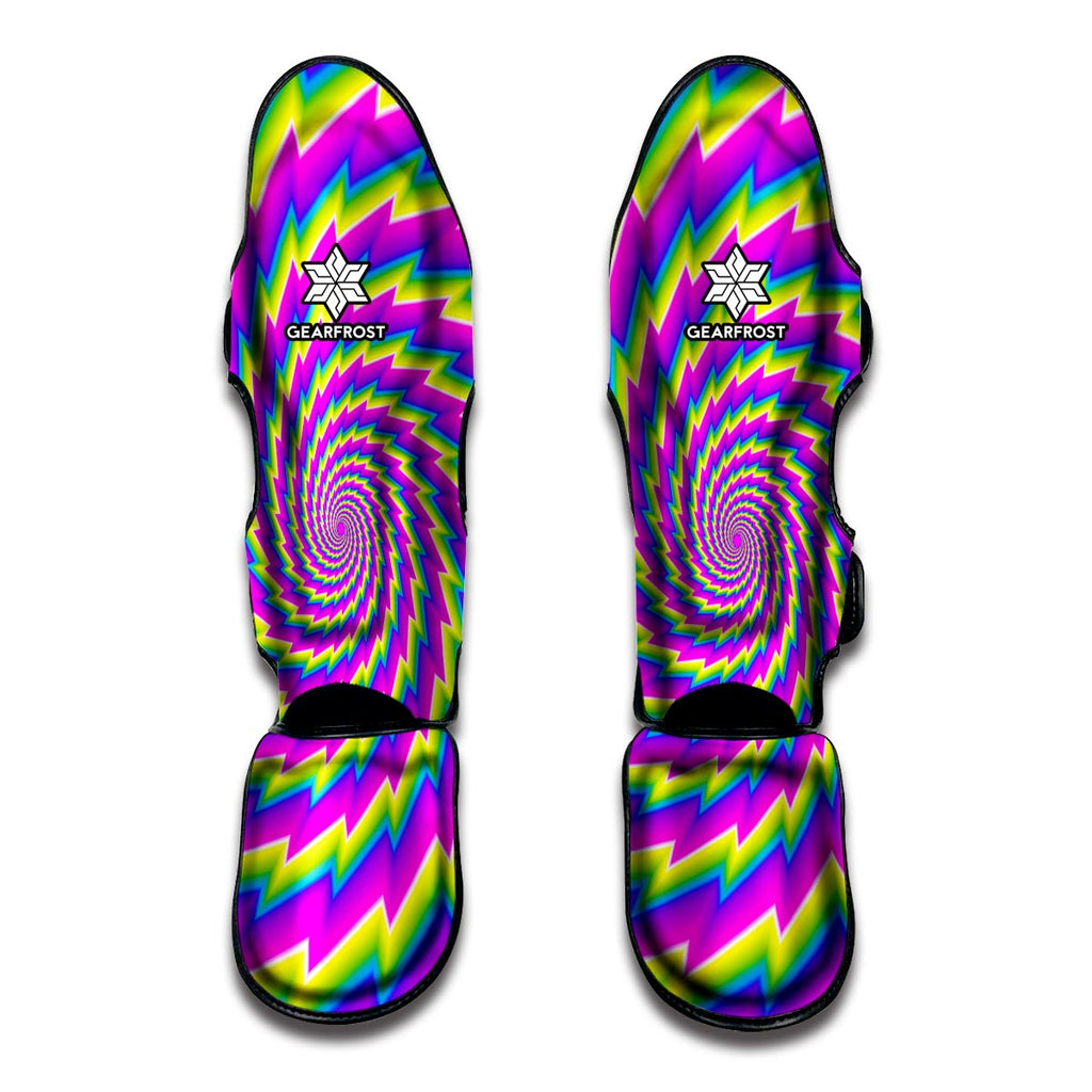 Abstract Twisted Moving Optical Illusion Muay Thai Shin Guard