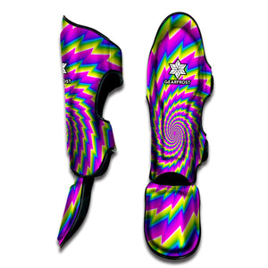 Abstract Twisted Moving Optical Illusion Muay Thai Shin Guard