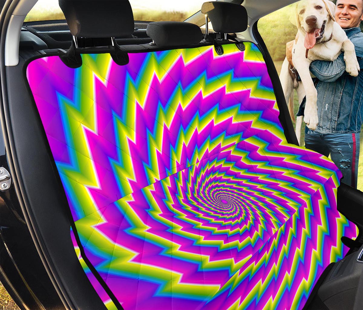 Abstract Twisted Moving Optical Illusion Pet Car Back Seat Cover