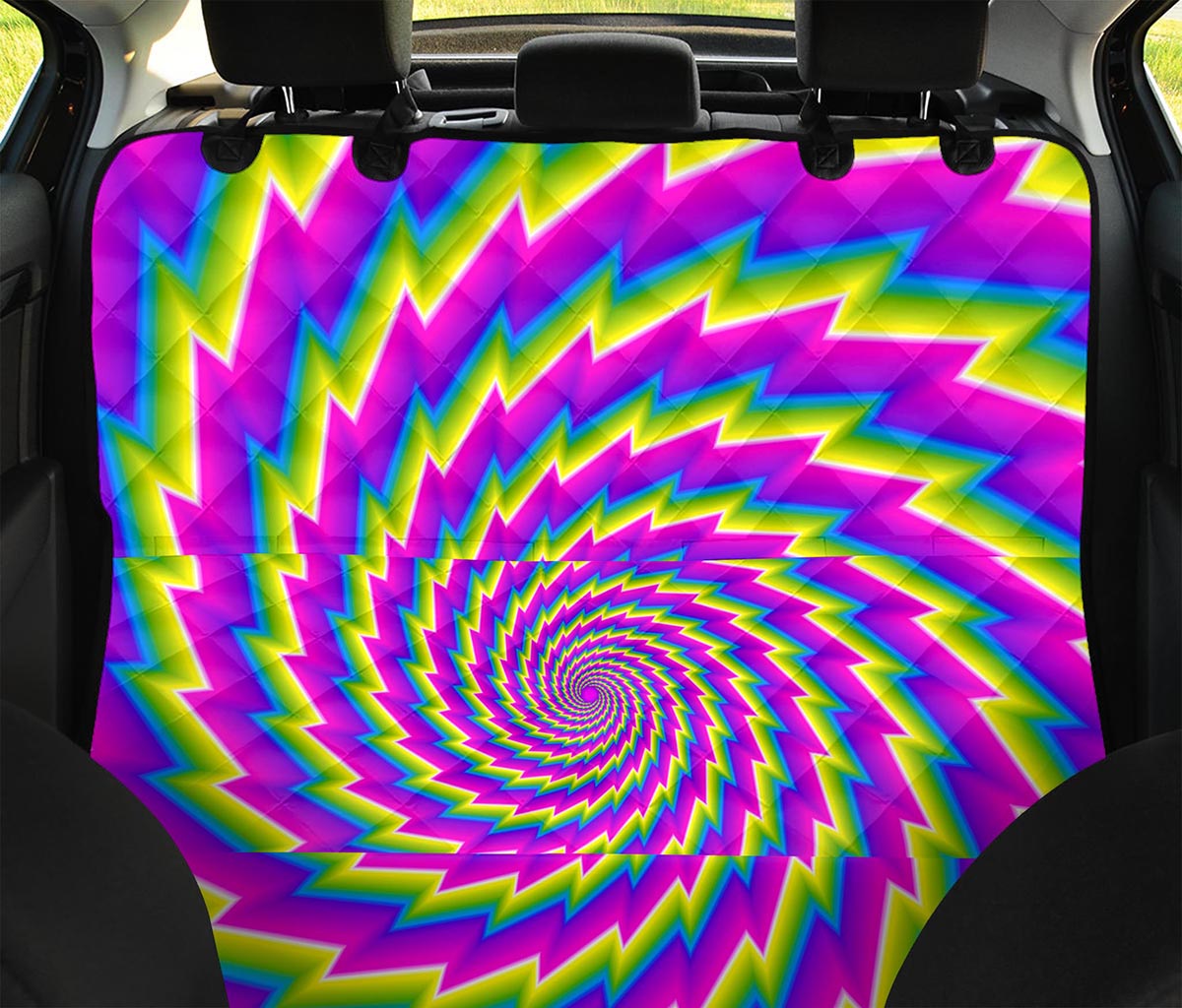 Abstract Twisted Moving Optical Illusion Pet Car Back Seat Cover