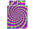 Abstract Twisted Moving Optical Illusion Quilt Bed Set