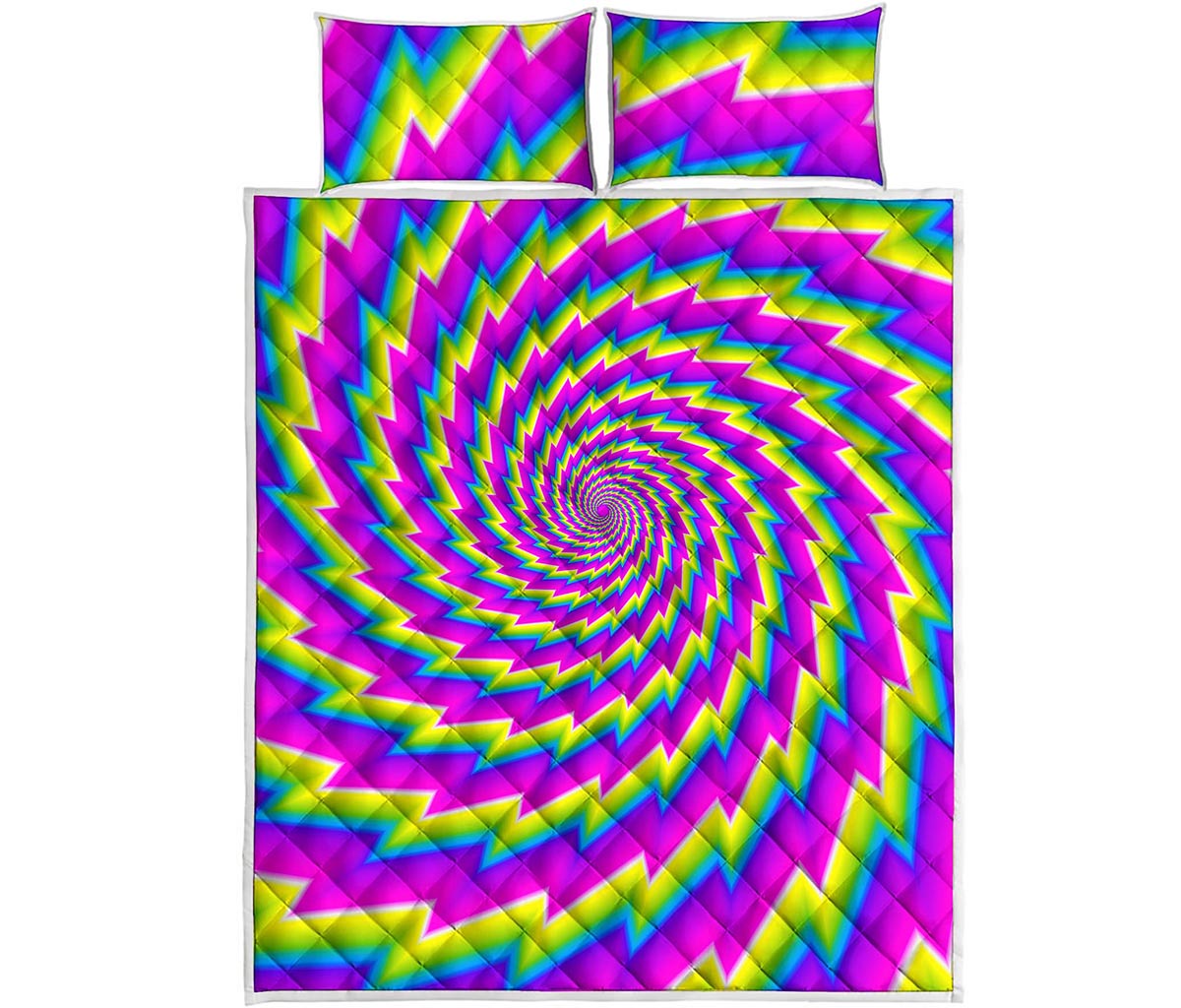 Abstract Twisted Moving Optical Illusion Quilt Bed Set