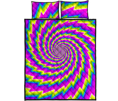 Abstract Twisted Moving Optical Illusion Quilt Bed Set