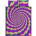 Abstract Twisted Moving Optical Illusion Quilt Bed Set