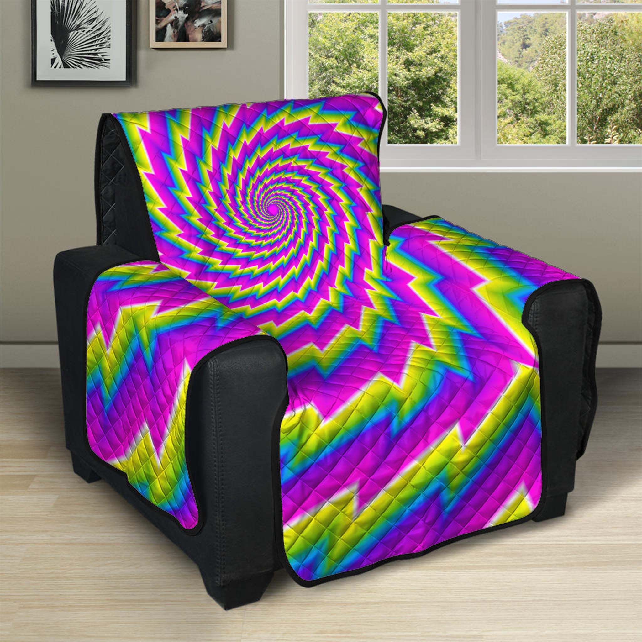 Abstract Twisted Moving Optical Illusion Recliner Protector