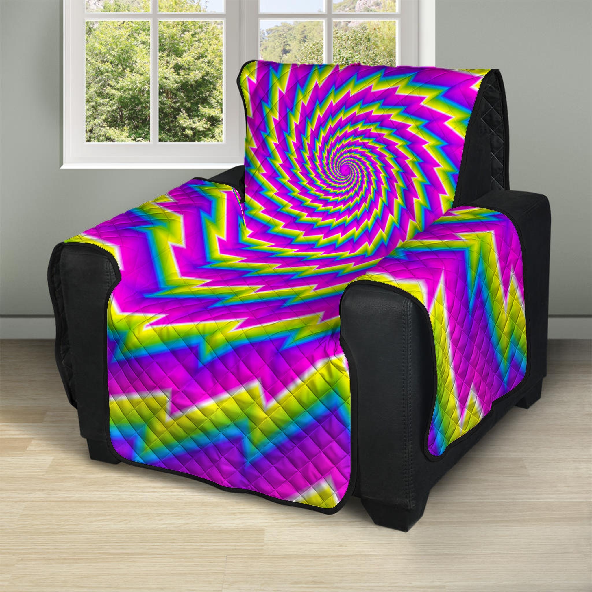 Abstract Twisted Moving Optical Illusion Recliner Protector