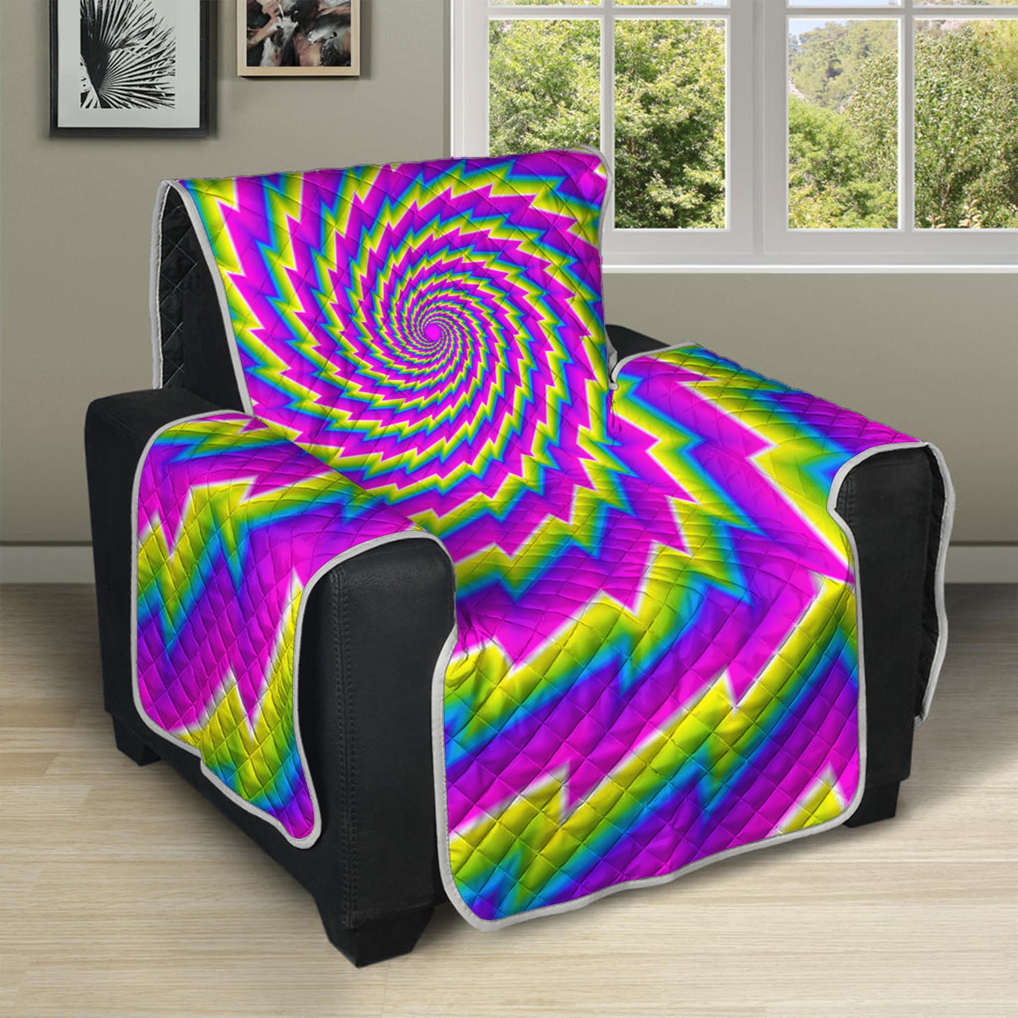 Abstract Twisted Moving Optical Illusion Recliner Protector