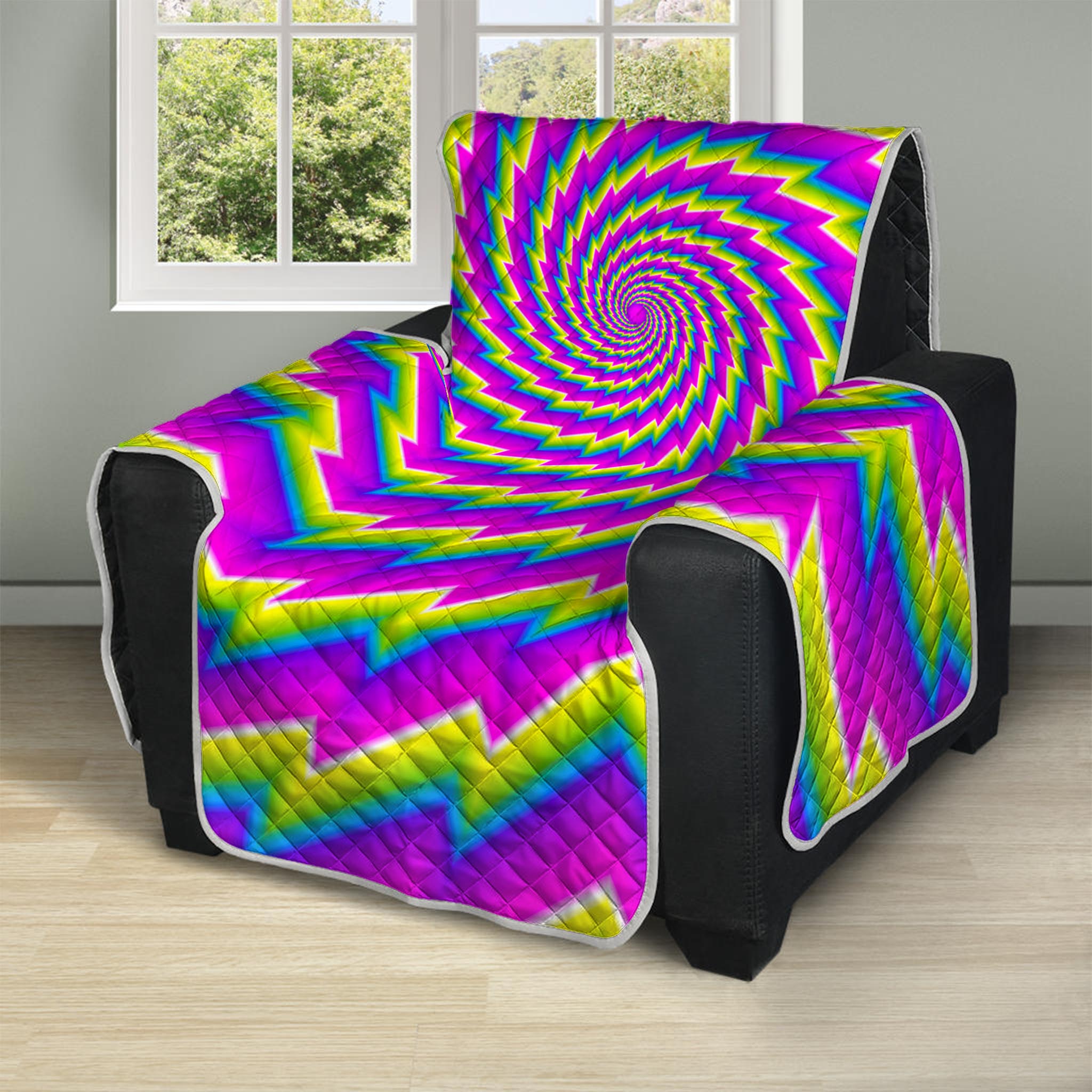 Abstract Twisted Moving Optical Illusion Recliner Protector