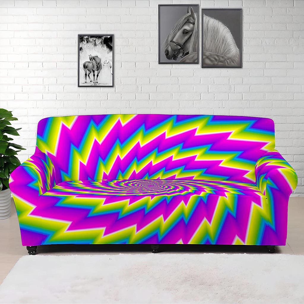 Abstract Twisted Moving Optical Illusion Sofa Cover