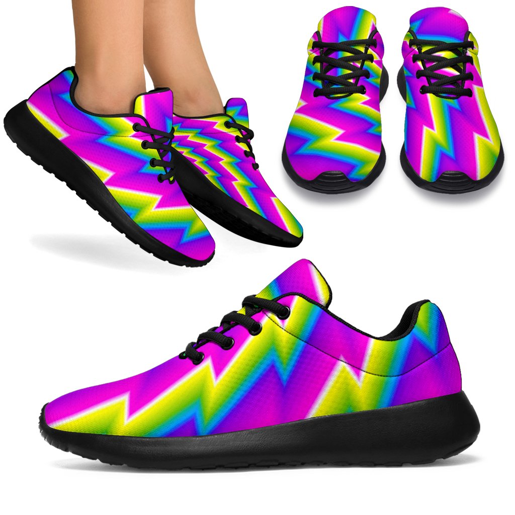 Abstract Twisted Moving Optical Illusion Sport Shoes GearFrost