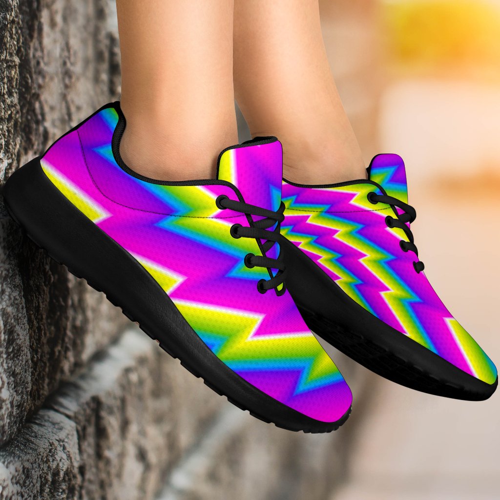 Abstract Twisted Moving Optical Illusion Sport Shoes GearFrost