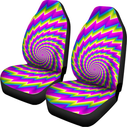 Abstract Twisted Moving Optical Illusion Universal Fit Car Seat Covers