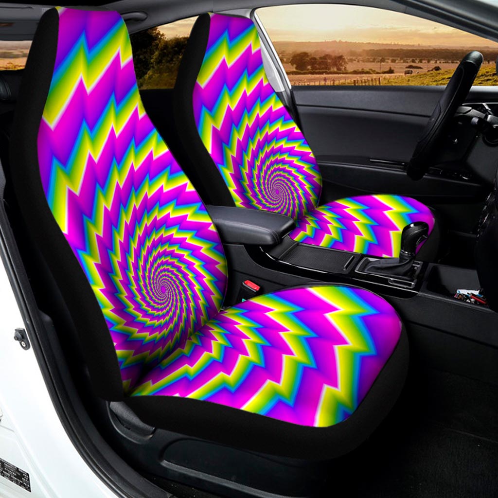Abstract Twisted Moving Optical Illusion Universal Fit Car Seat Covers