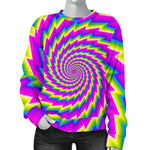 Abstract Twisted Moving Optical Illusion Women's Crewneck Sweatshirt GearFrost