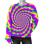 Abstract Twisted Moving Optical Illusion Women's Crewneck Sweatshirt GearFrost