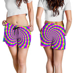 Abstract Twisted Moving Optical Illusion Women's Shorts