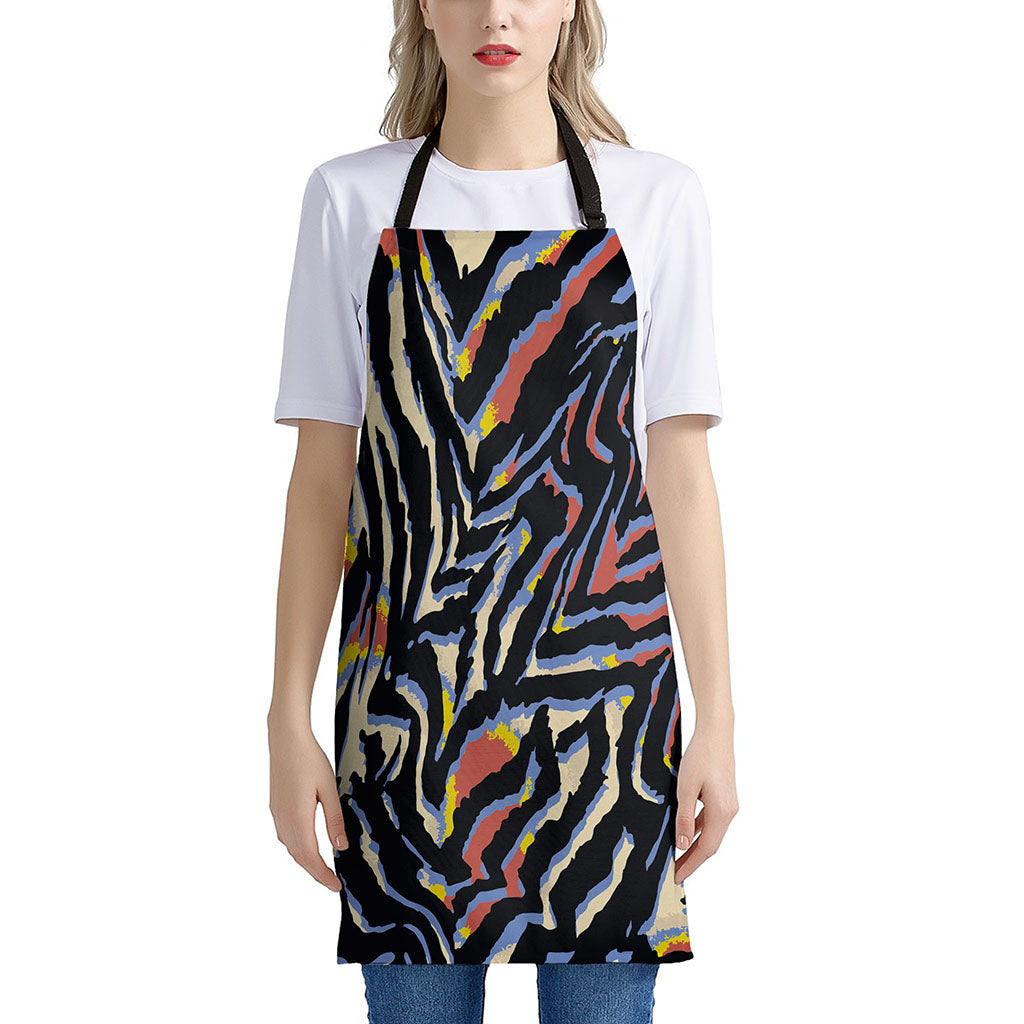 Abstract Zebra Pattern Print Apron