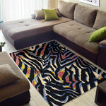 Abstract Zebra Pattern Print Area Rug GearFrost