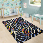 Abstract Zebra Pattern Print Area Rug GearFrost
