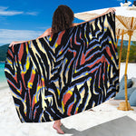 Abstract Zebra Pattern Print Beach Sarong Wrap