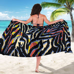Abstract Zebra Pattern Print Beach Sarong Wrap