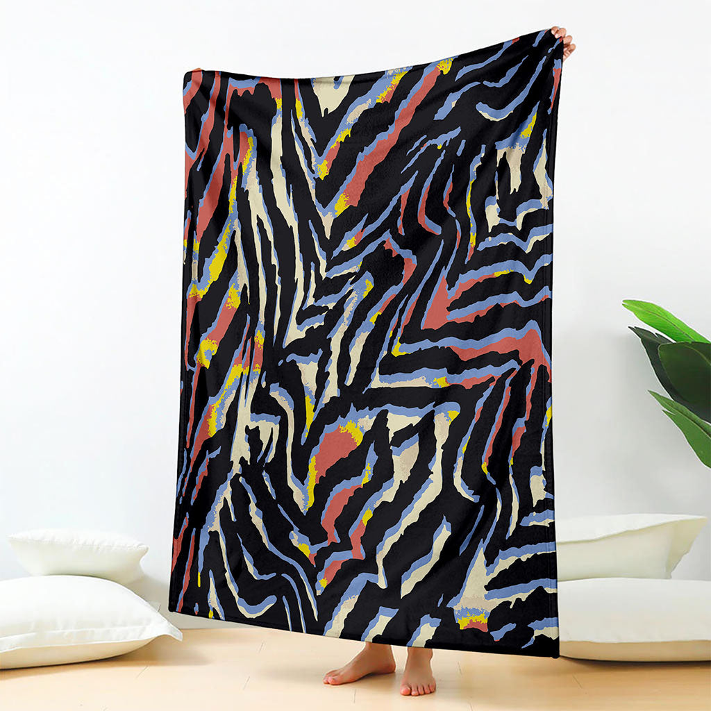 Abstract Zebra Pattern Print Blanket