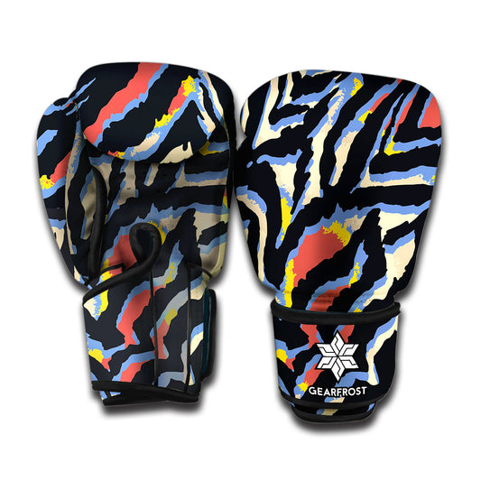 Abstract Zebra Pattern Print Boxing Gloves