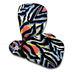 Abstract Zebra Pattern Print Boxing Gloves