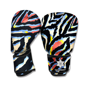 Abstract Zebra Pattern Print Boxing Gloves