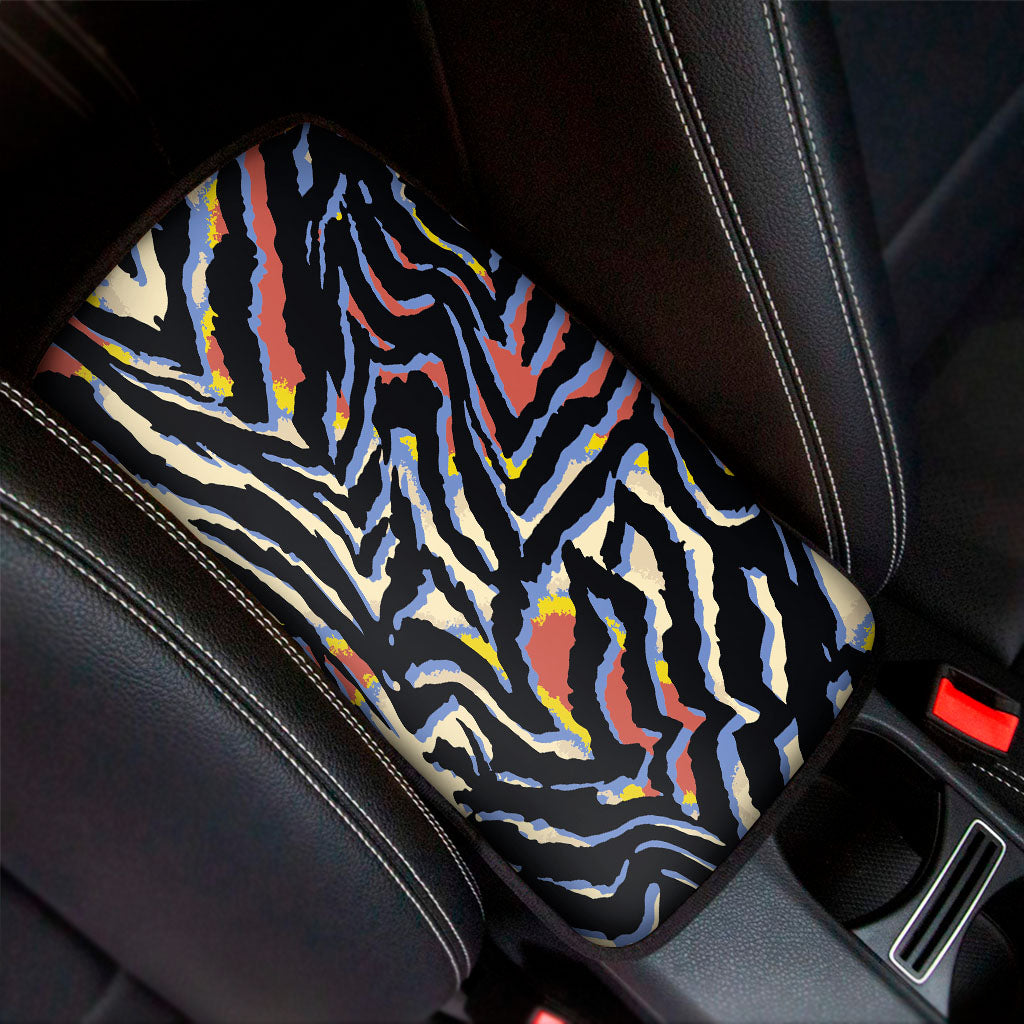 Abstract Zebra Pattern Print Car Center Console Cover