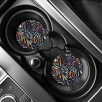 Abstract Zebra Pattern Print Car Coasters