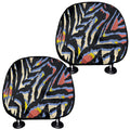 Abstract Zebra Pattern Print Car Headrest Covers