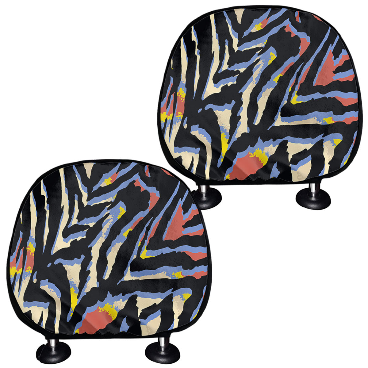 Abstract Zebra Pattern Print Car Headrest Covers