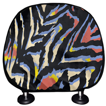 Abstract Zebra Pattern Print Car Headrest Covers
