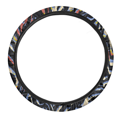 Abstract Zebra Pattern Print Car Steering Wheel Cover