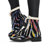 Abstract Zebra Pattern Print Comfy Boots GearFrost