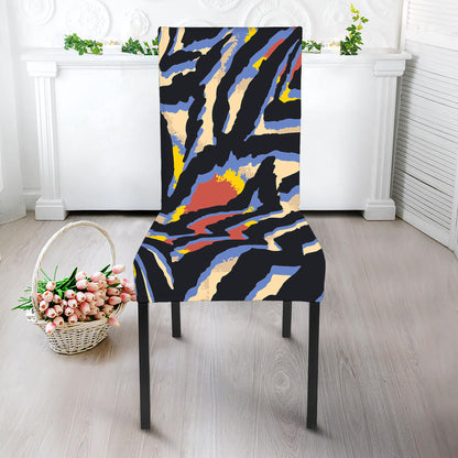 Abstract Zebra Pattern Print Dining Chair Slipcover