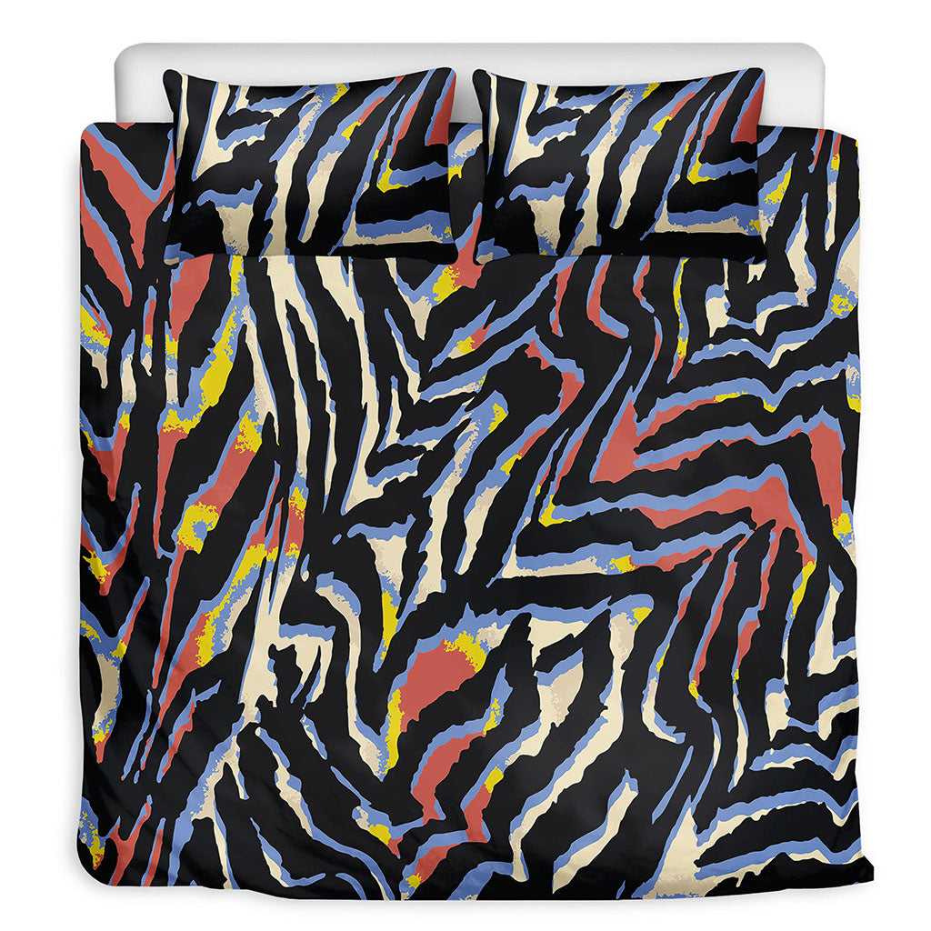 Abstract Zebra Pattern Print Duvet Cover Bedding Set