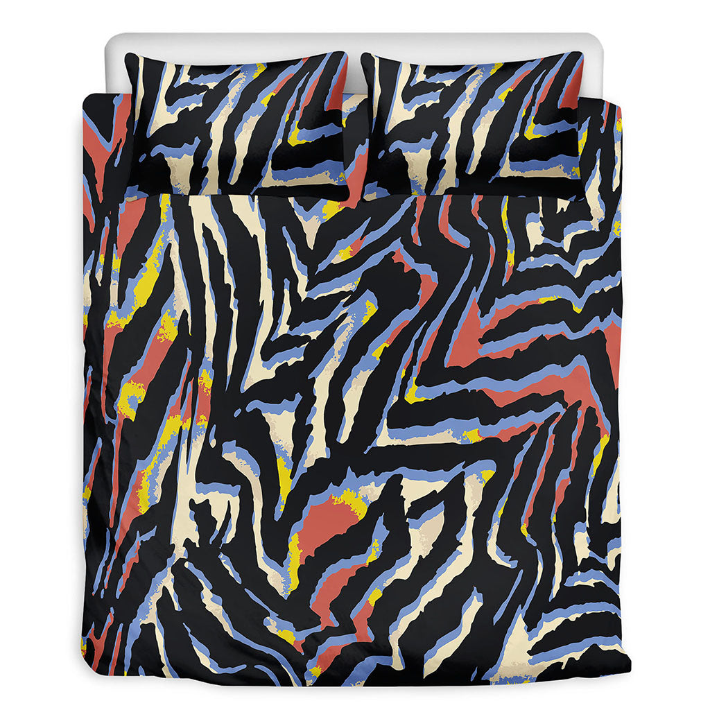 Abstract Zebra Pattern Print Duvet Cover Bedding Set