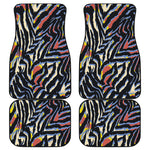 Abstract Zebra Pattern Print Front and Back Car Floor Mats